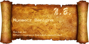 Nyemecz Benigna névjegykártya